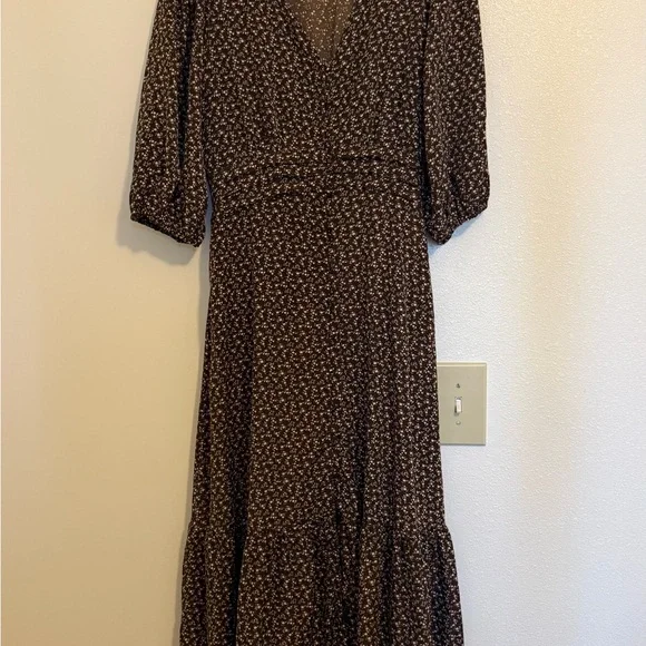 Aura Brown Floral Button-front Sundress - Picture 1 of 8